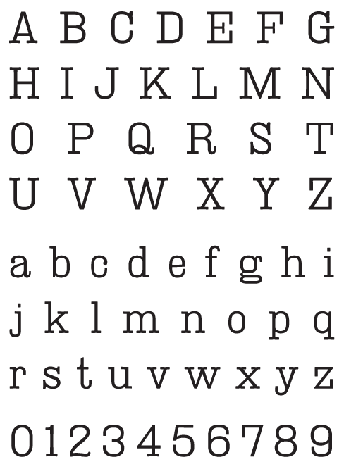 Deadwood Font Doublewide Light - Uppercase, Lowercase and Numerals