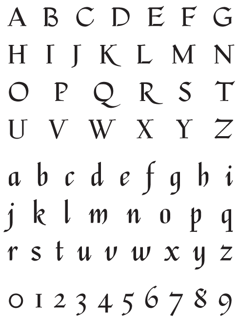 Escorial_Concise - Uppercase, Lowercase and Numerals