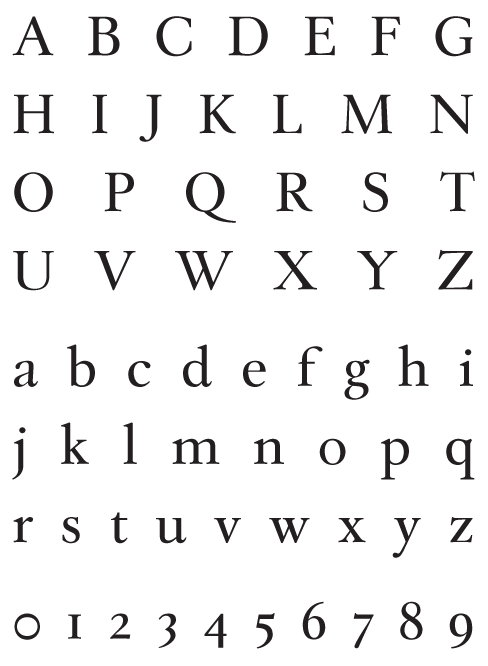 Leyden_Regular - Uppercase, Lowercase and Numerals