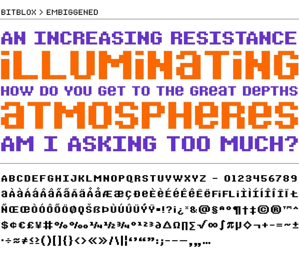 Bitblox Embiggened Font