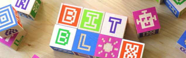 Bitblox - Pixel Type Wooden Alphabet Blocks