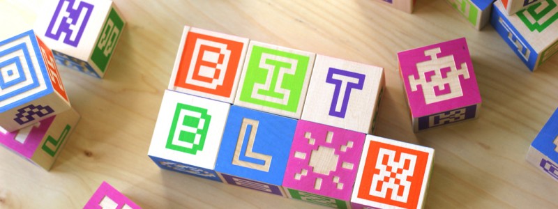 Bitblox - Pixel Type Wooden Alphabet Blocks