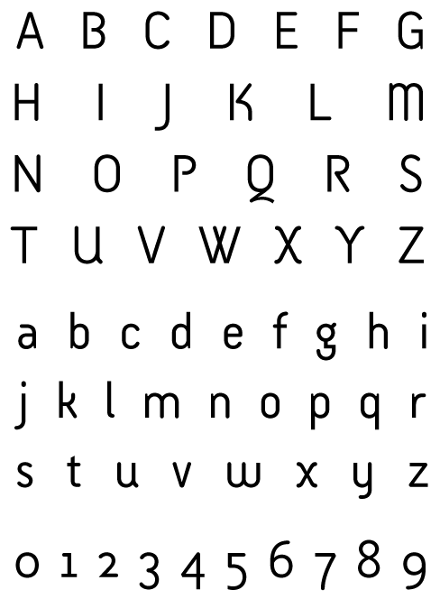 Armature Sans Light - Uppercase, Lowercase and Numerals