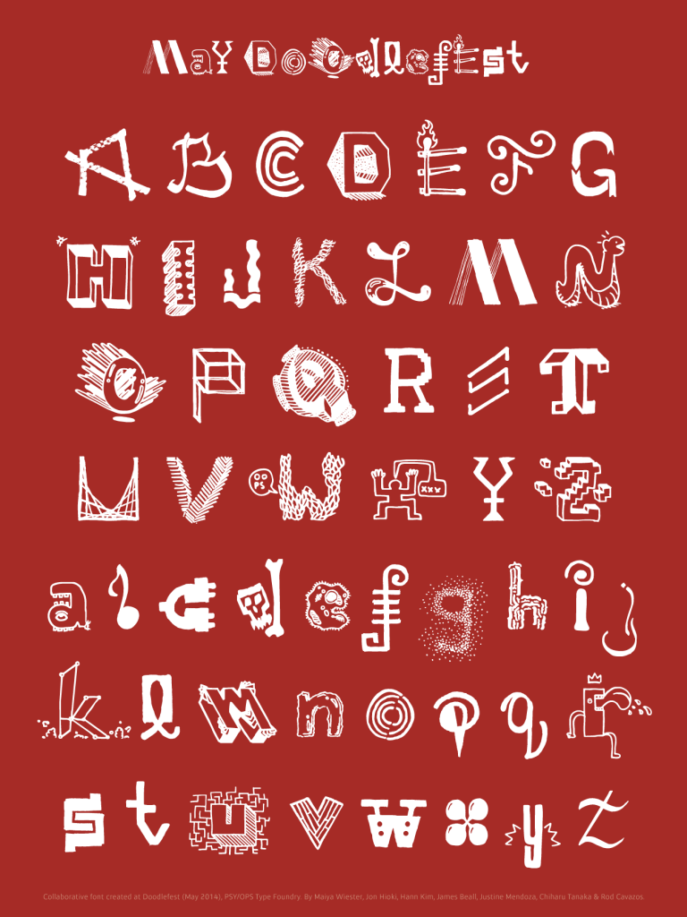 Alphabetic Order Doodlefest collaborative font