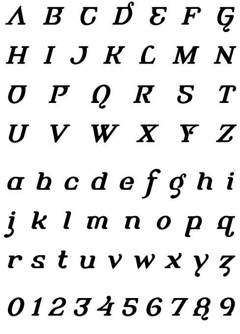 Alembic Bold Italic Two – Uppercase, Lowercase and Numerals Alembic Bold Italic Two - Uppercase, Lowercase and Numerals
