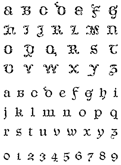 CaligrafiaDeBula_Normal – Uppercase, Lowercase and Numerals CaligrafiaDeBula_Normal - Uppercase, Lowercase and Numerals