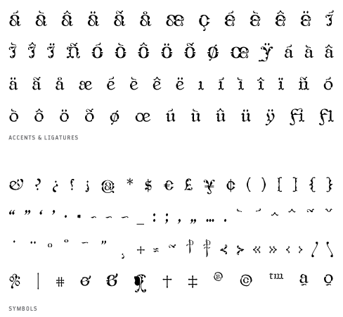 CaligrafiaDeBula_Normal – Accents, Ligatures and Symbols CaligrafiaDeBula_Normal - Accents, Ligatures and Symbols