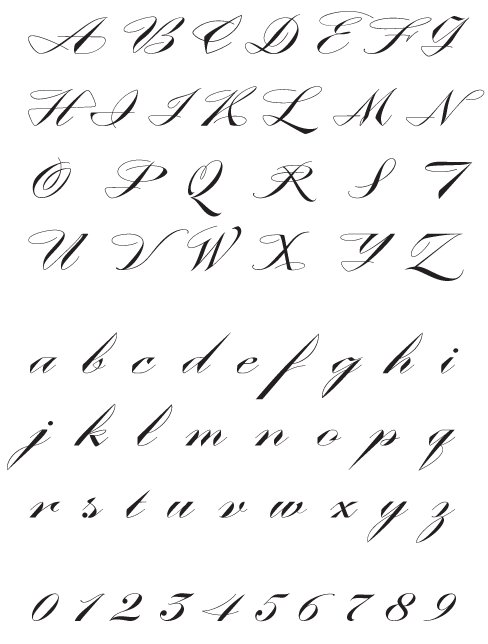 ContempoElan_GrandScript – Uppercase, Lowercase and Numerals ContempoElan_GrandScript - Uppercase, Lowercase and Numerals