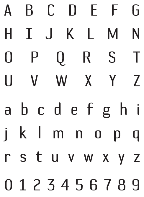 DefaultGothic_BGauge – Uppercase, Lowercase and Numerals DefaultGothic_BGauge - Uppercase, Lowercase and Numerals