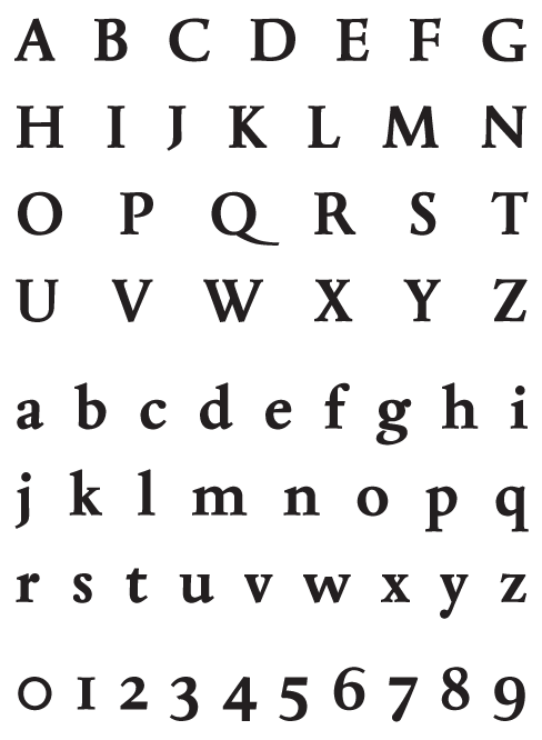 Madrigal Fet Antikva – Uppercase, Lowercase and Numerals Madrigal Fet Antikva - Uppercase, Lowercase and Numerals