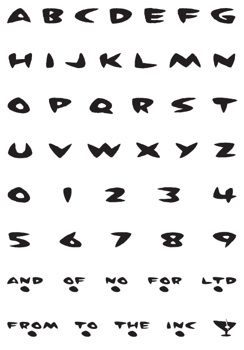 MartiniAtJoes_Brush – Uppercase, Numerals and Symbols MartiniAtJoes_Brush - Uppercase, Numerals and Symbols