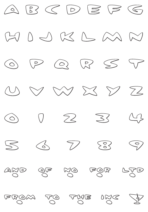MartiniAtJoes_DimOutline – Uppercase, Numerals and Symbols MartiniAtJoes_DimOutline - Uppercase, Numerals and Symbols