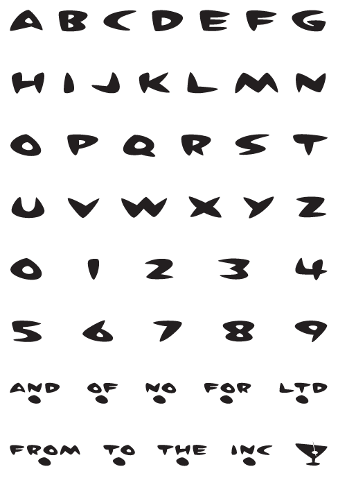 MartiniAtJoes_Regular – Uppercase, Numerals and Symbols MartiniAtJoes_Regular - Uppercase, Numerals and Symbols