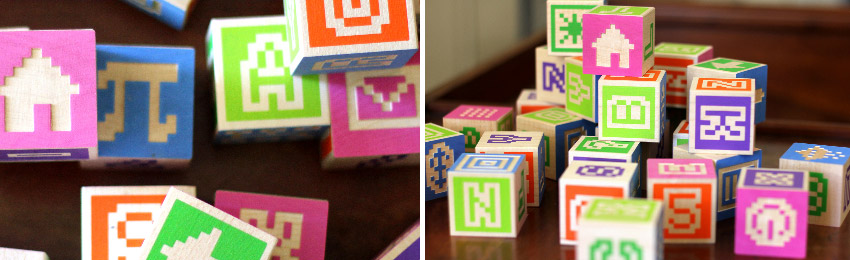 Hand-manufactured Alphabet Blocks