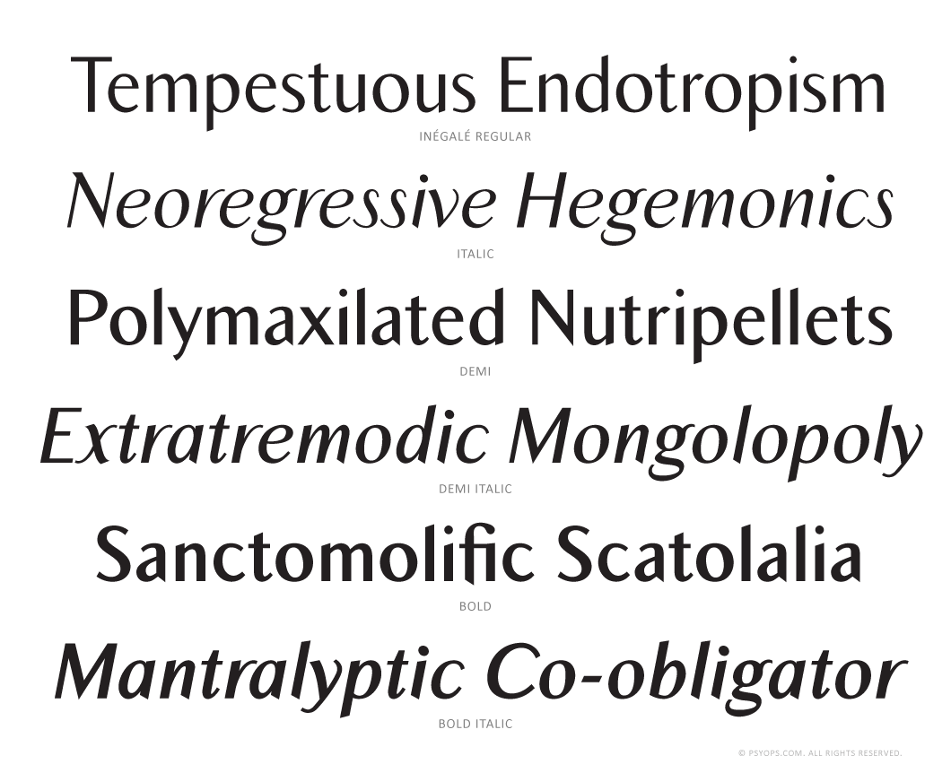 Inegale Font Specimen Inegale Font Specimen