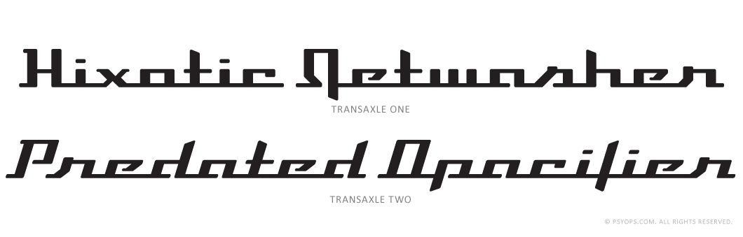 Transaxle Script Font Specimen