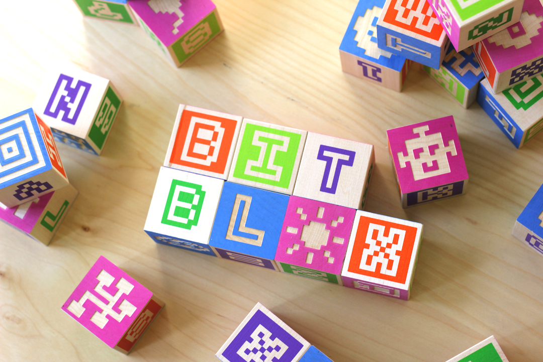 Bitblox - Pixel Type Wooden Alphabet Blocks