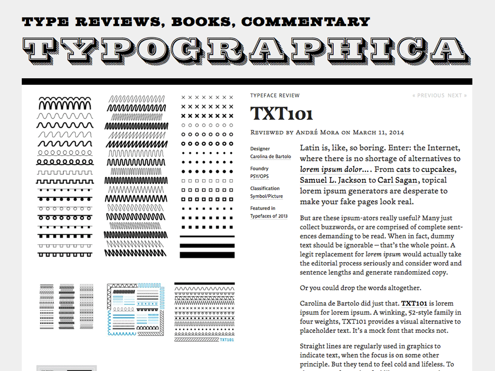 TXT101 Review at Typographica TXT101 Review at Typographica