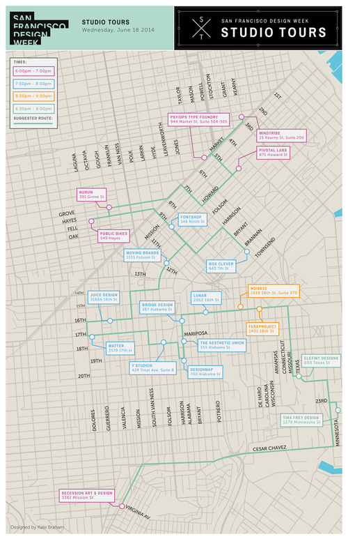 San Francisco Design Week Studio Tour, Map