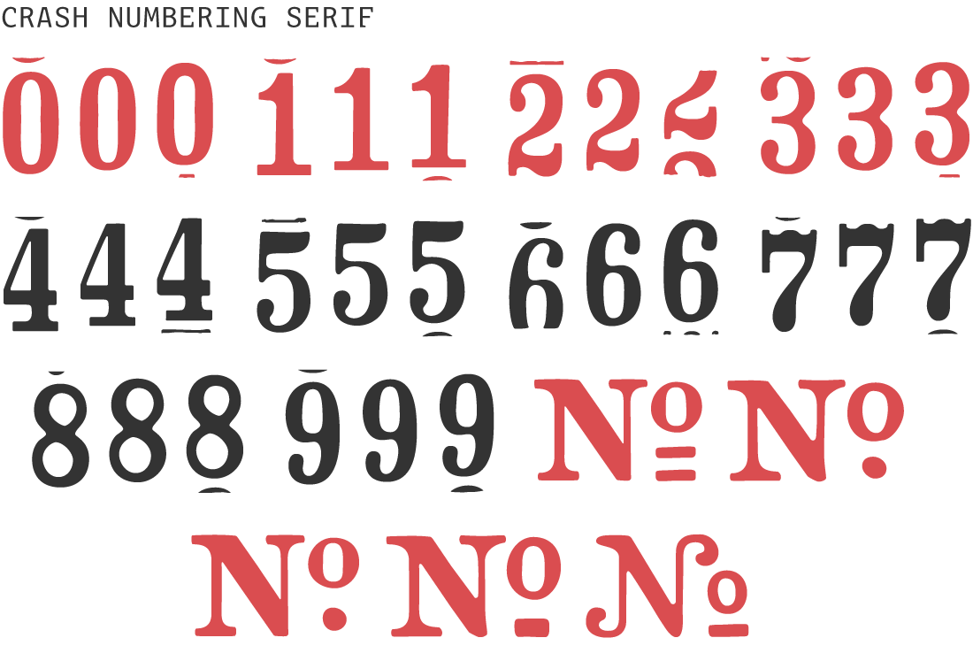 Crash Numbering Serif Free Font