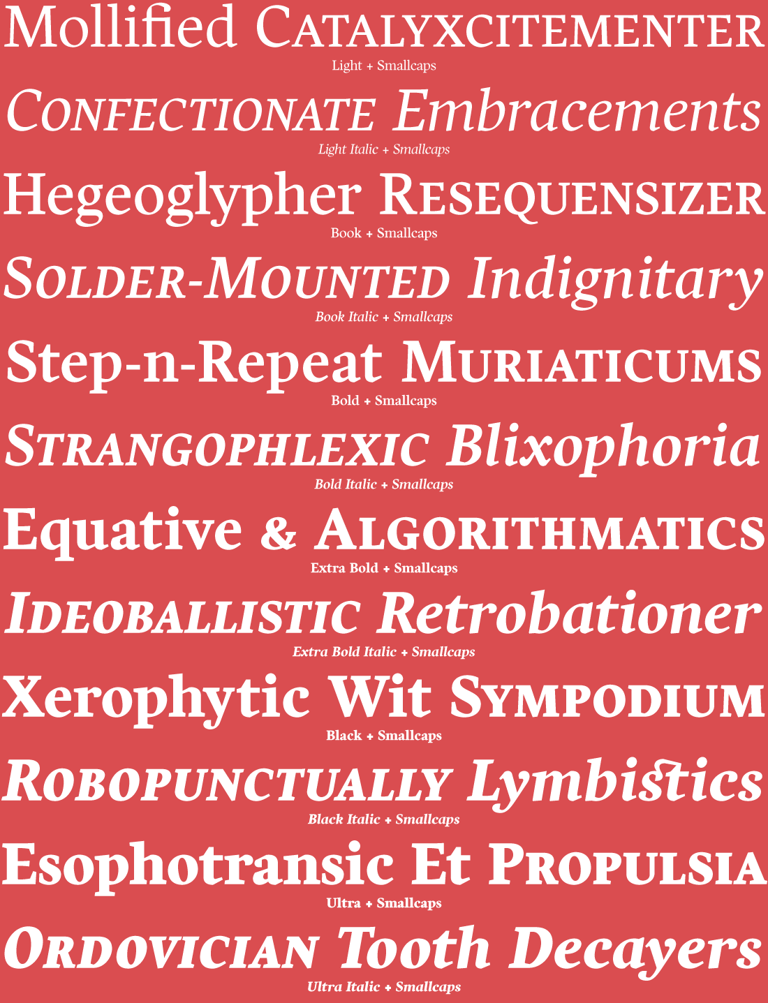 Harfang Font Specimen Samples