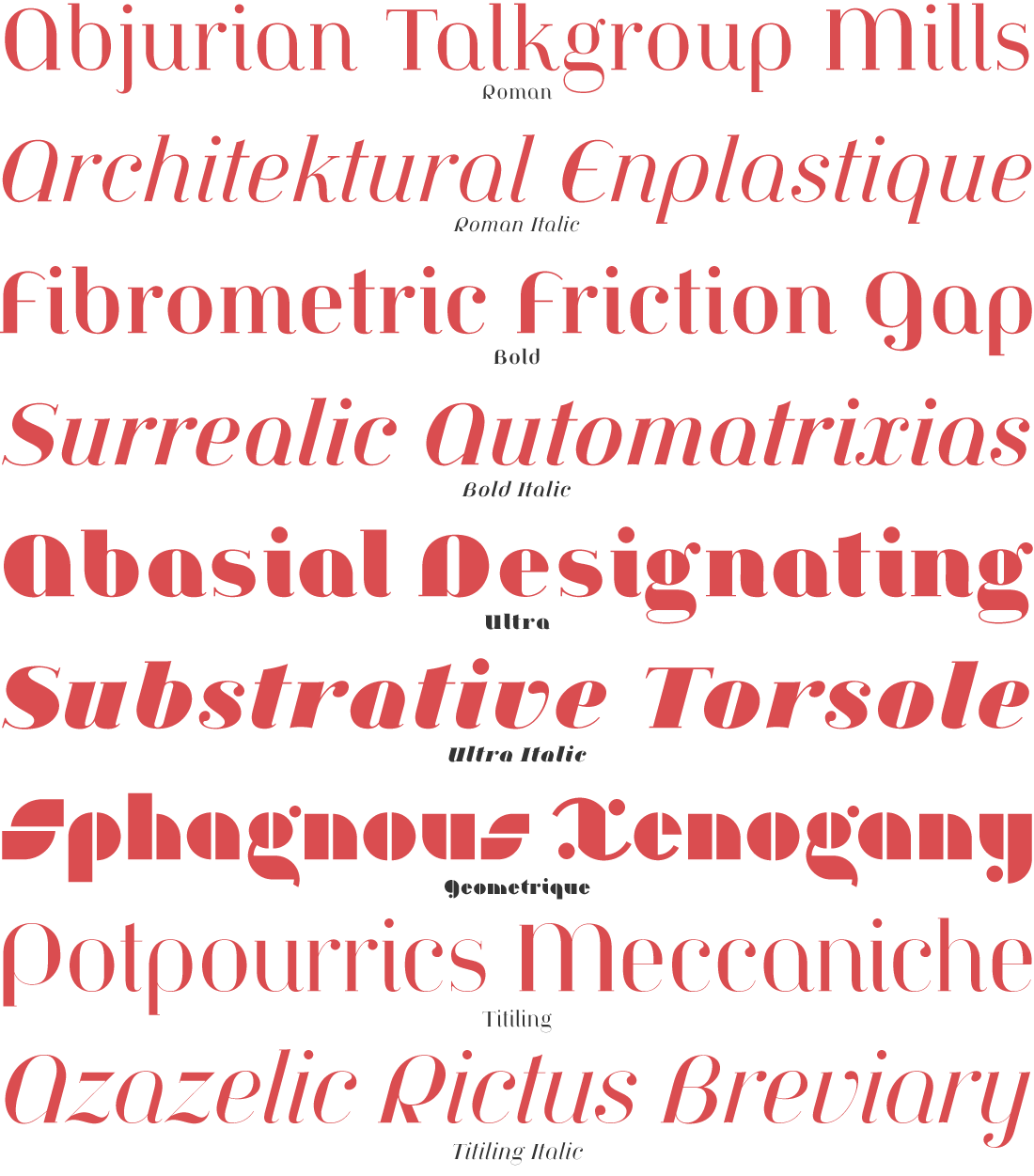 Jeanne Moderno Font Specimen