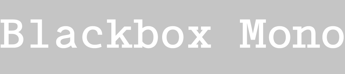 Blackbox Mono Font Banner