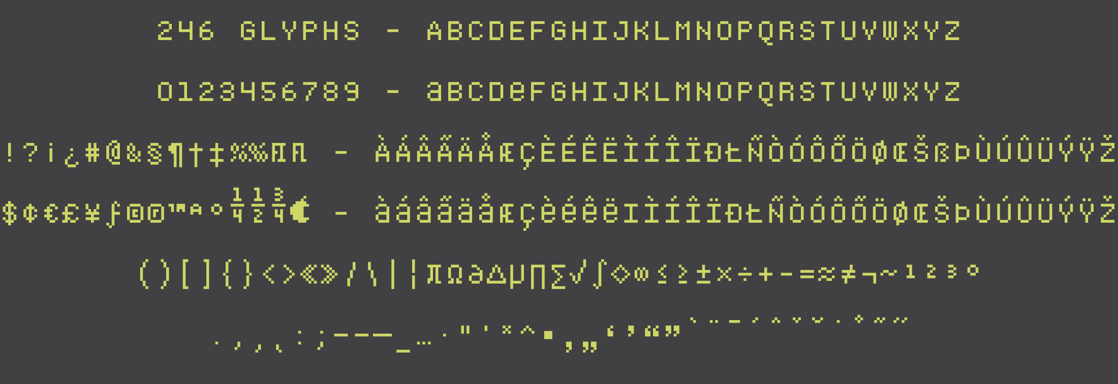 Bitblox Mono Font Character Set