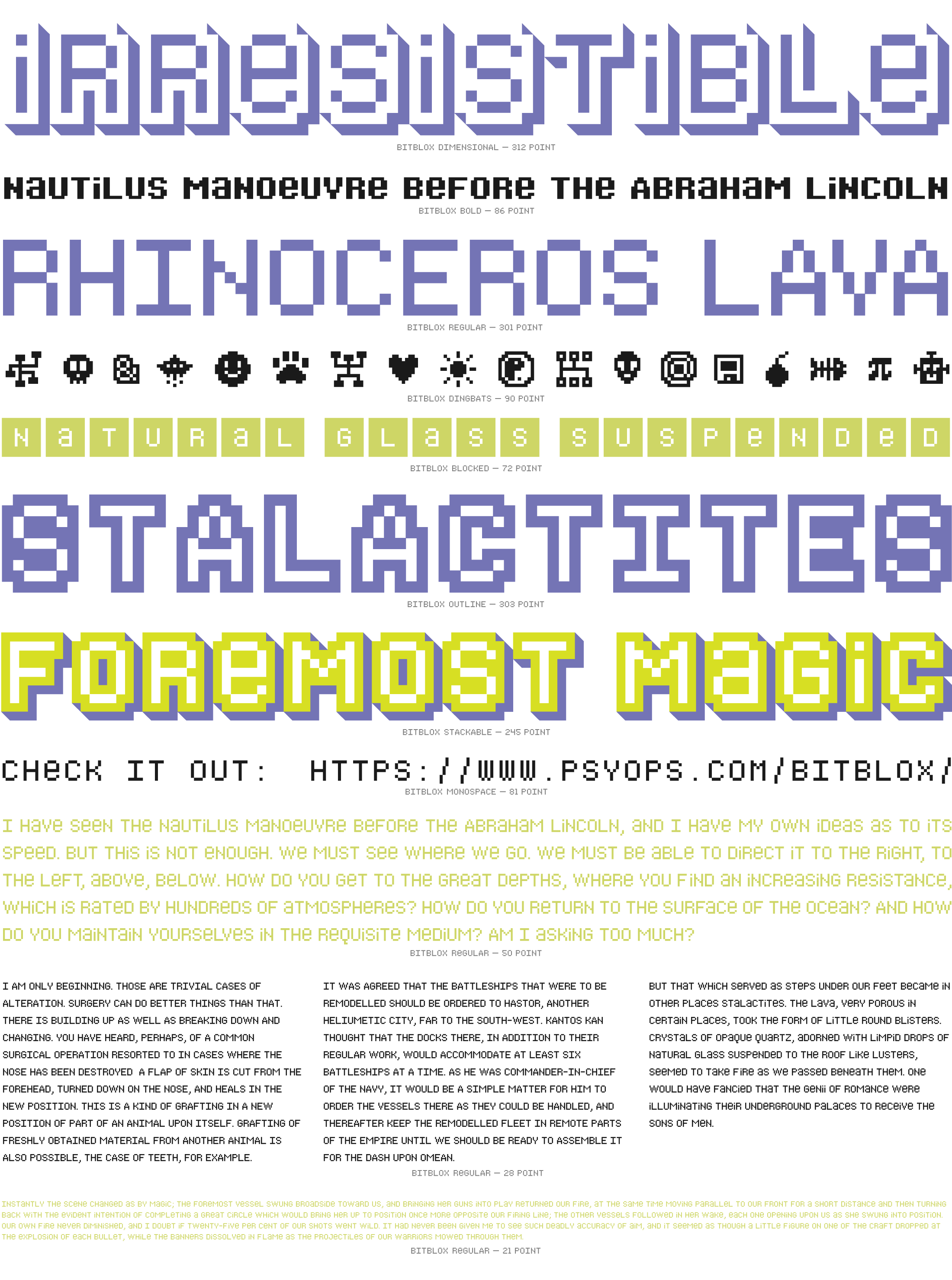 Bitblox Typeface Specimen