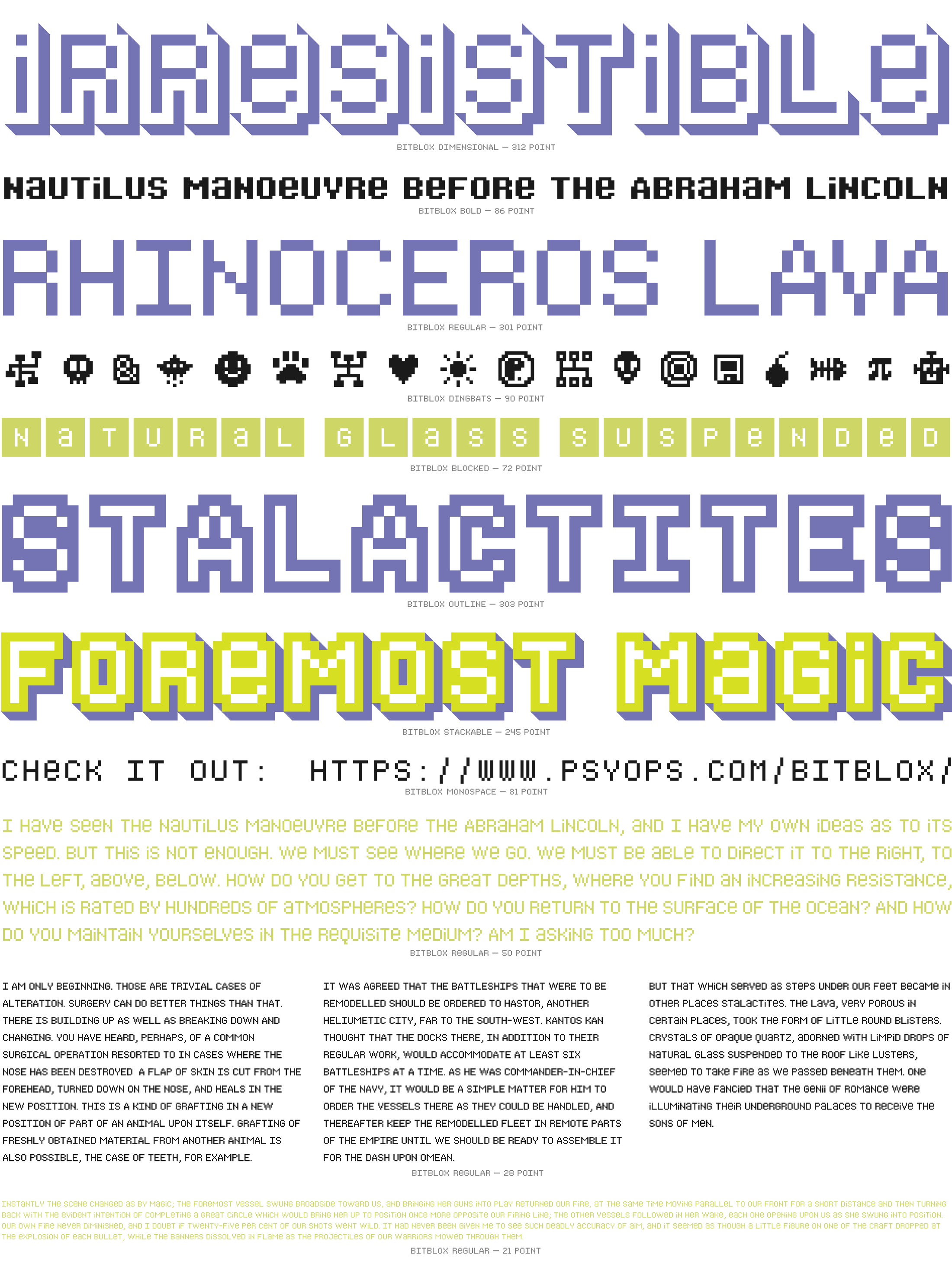 Bitblox Font Specimen