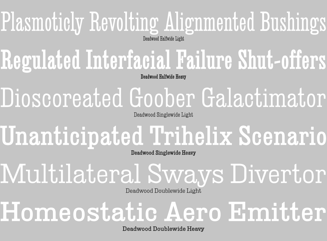DeadwoodSpecimenTesting_02 Deadwood Font Specimen