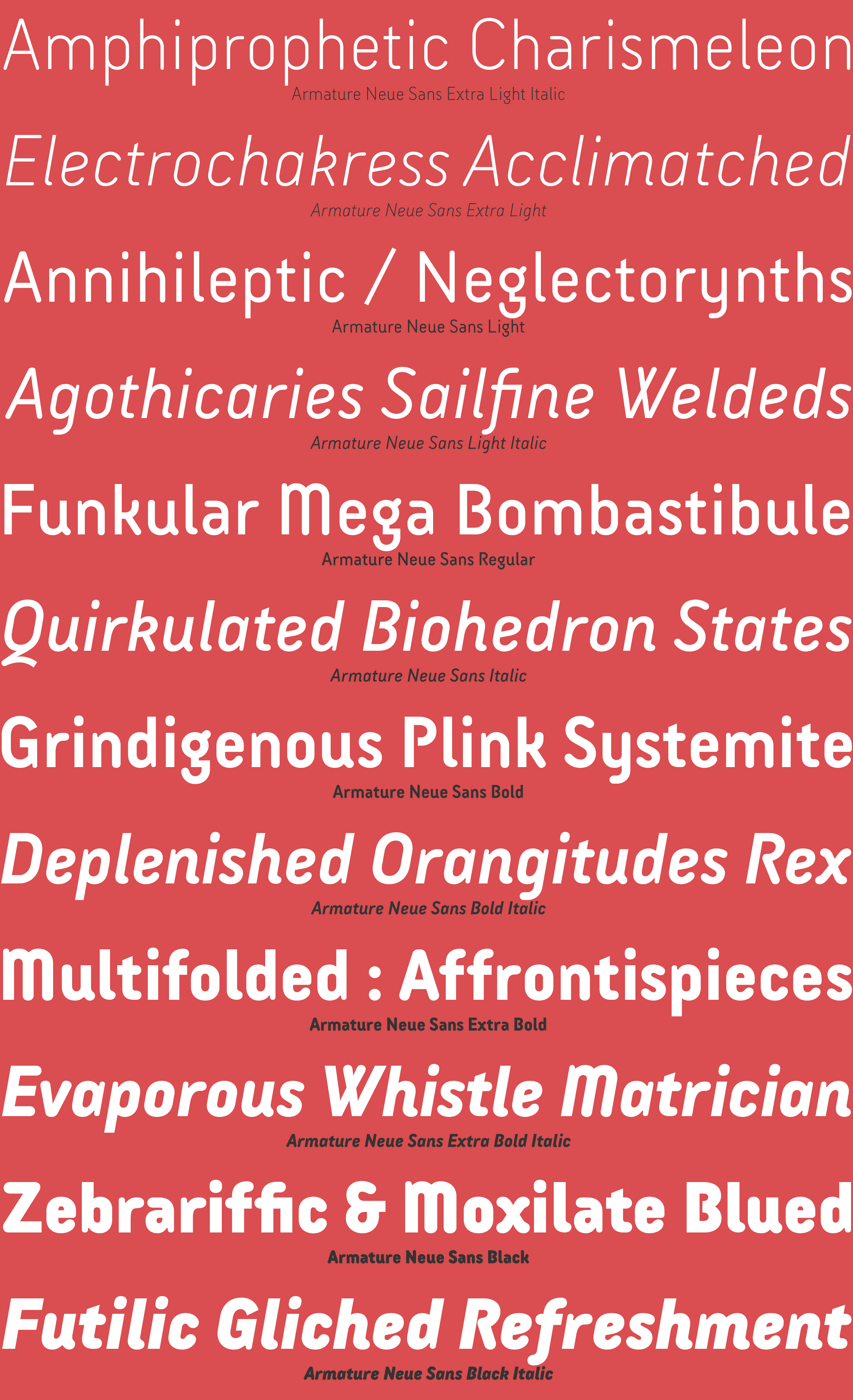 Armature Neue Sans Font Specimen
