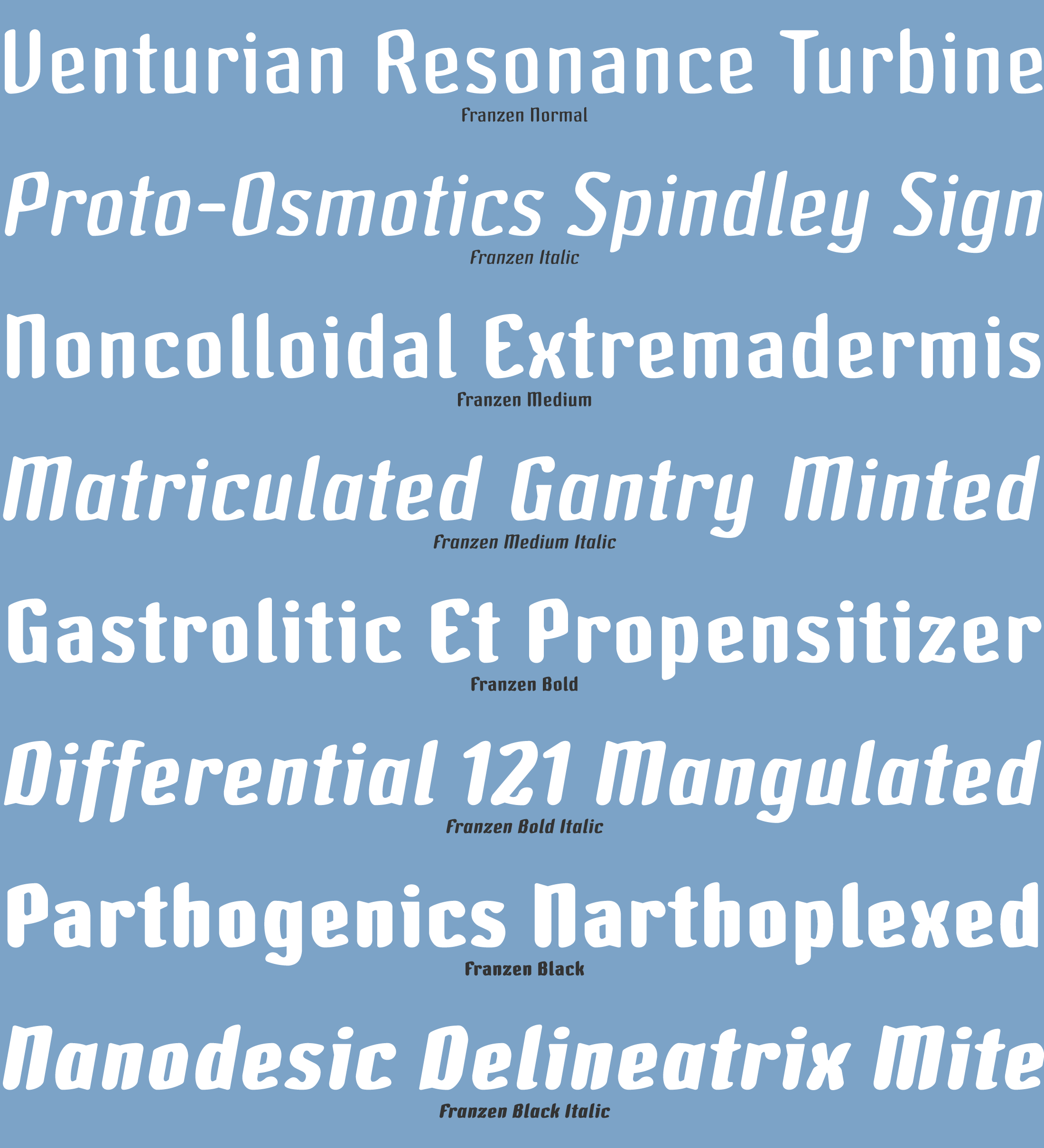 Franzen Font Specimen