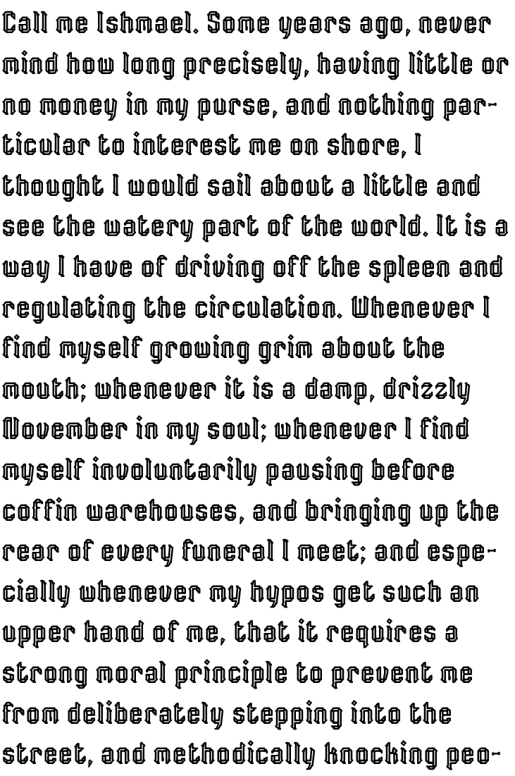 VM75 Inline – A Gauge Text Specimen