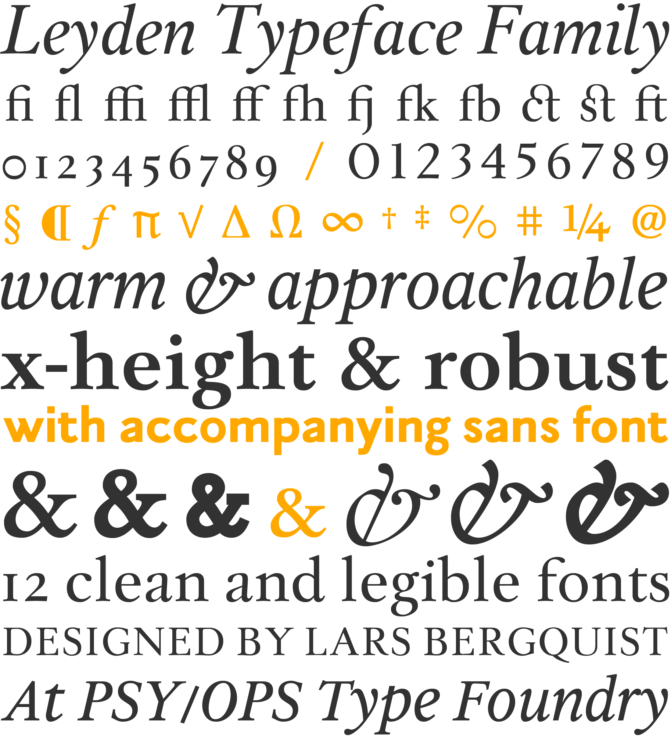 Leyden Font Stack Preview