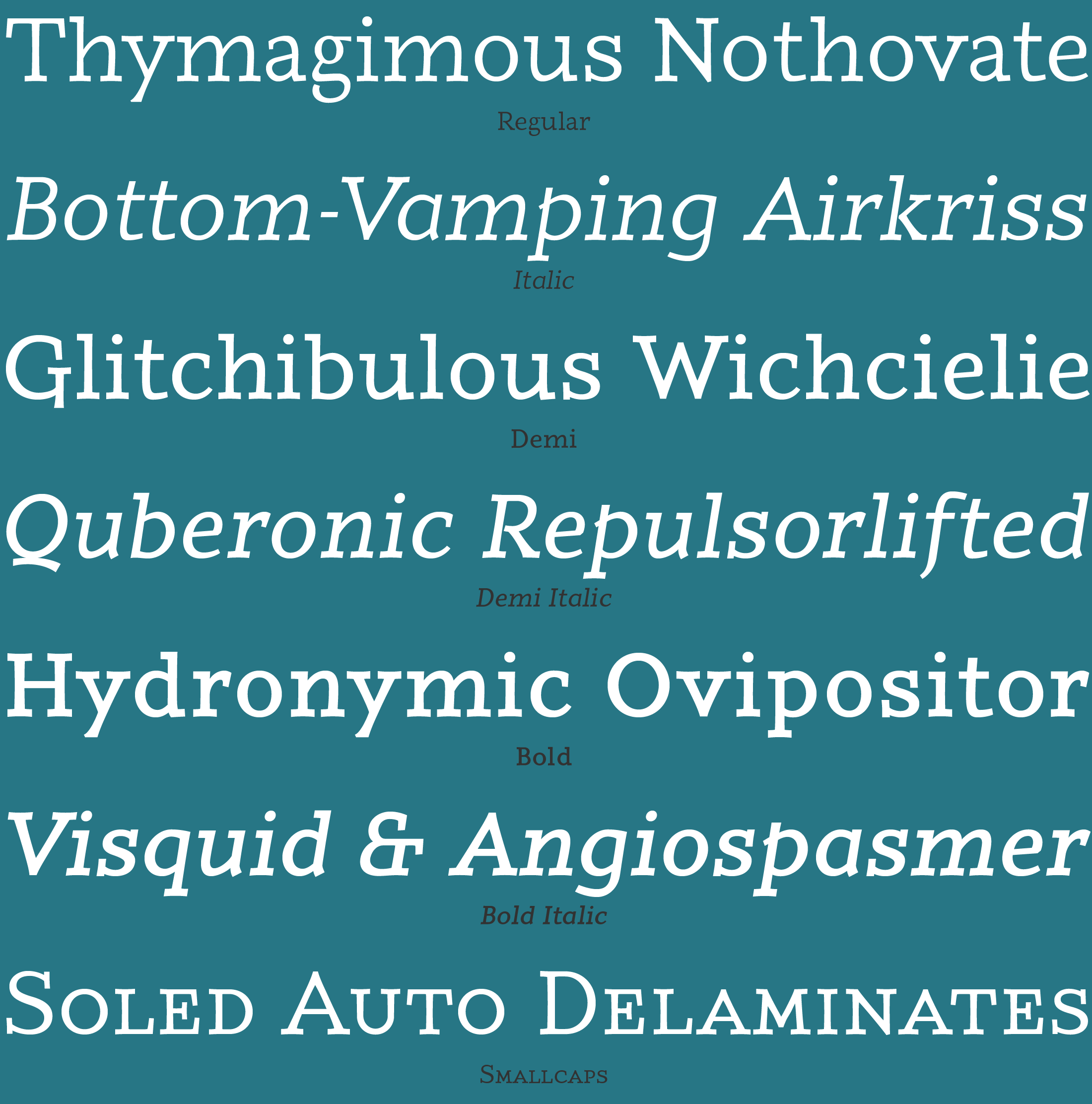 Temporal Font Specimens