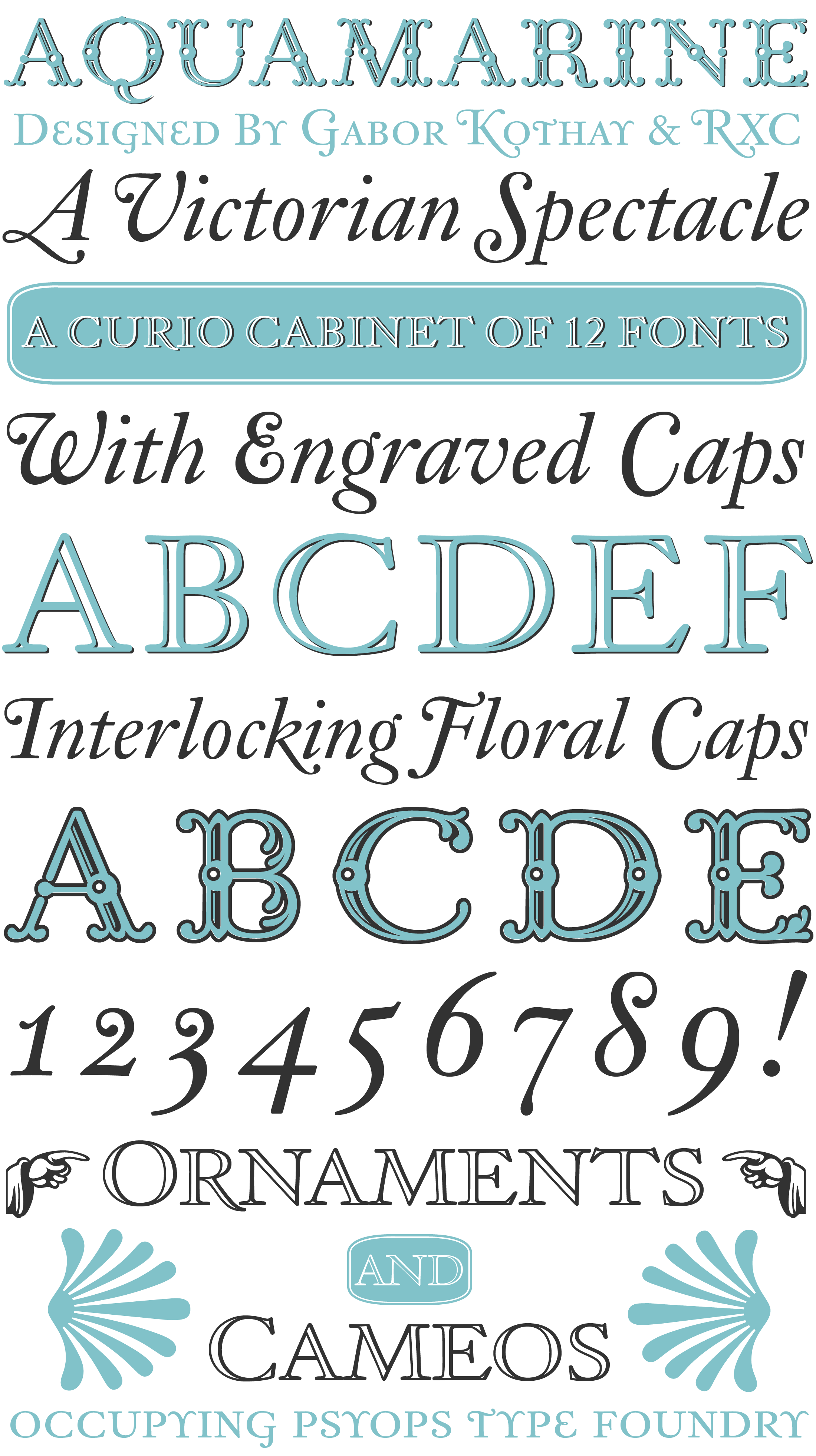 Aquamarine Font Stack Poster