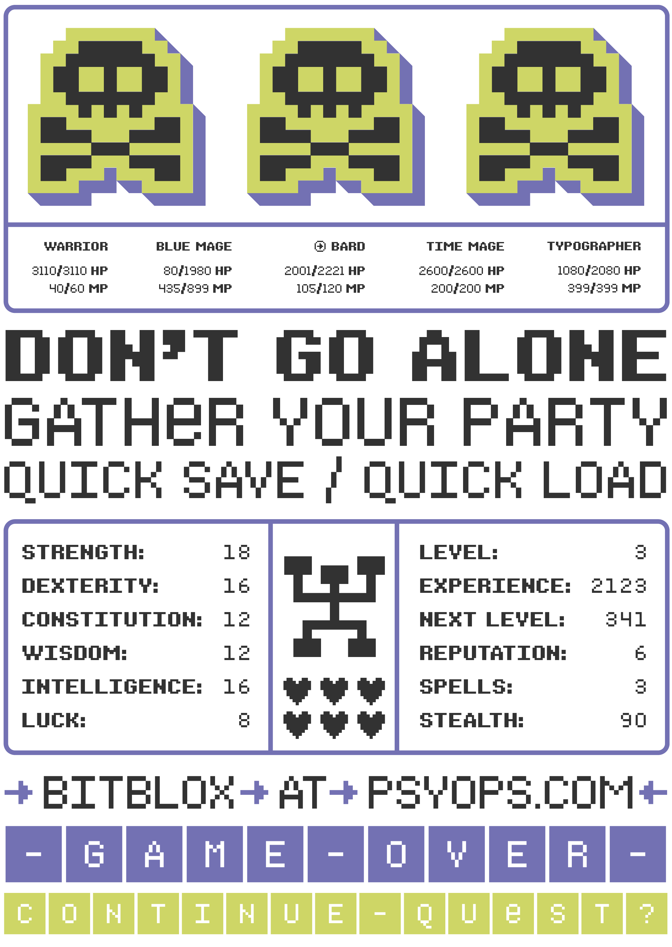 Bitblox Typeface Video Game Example