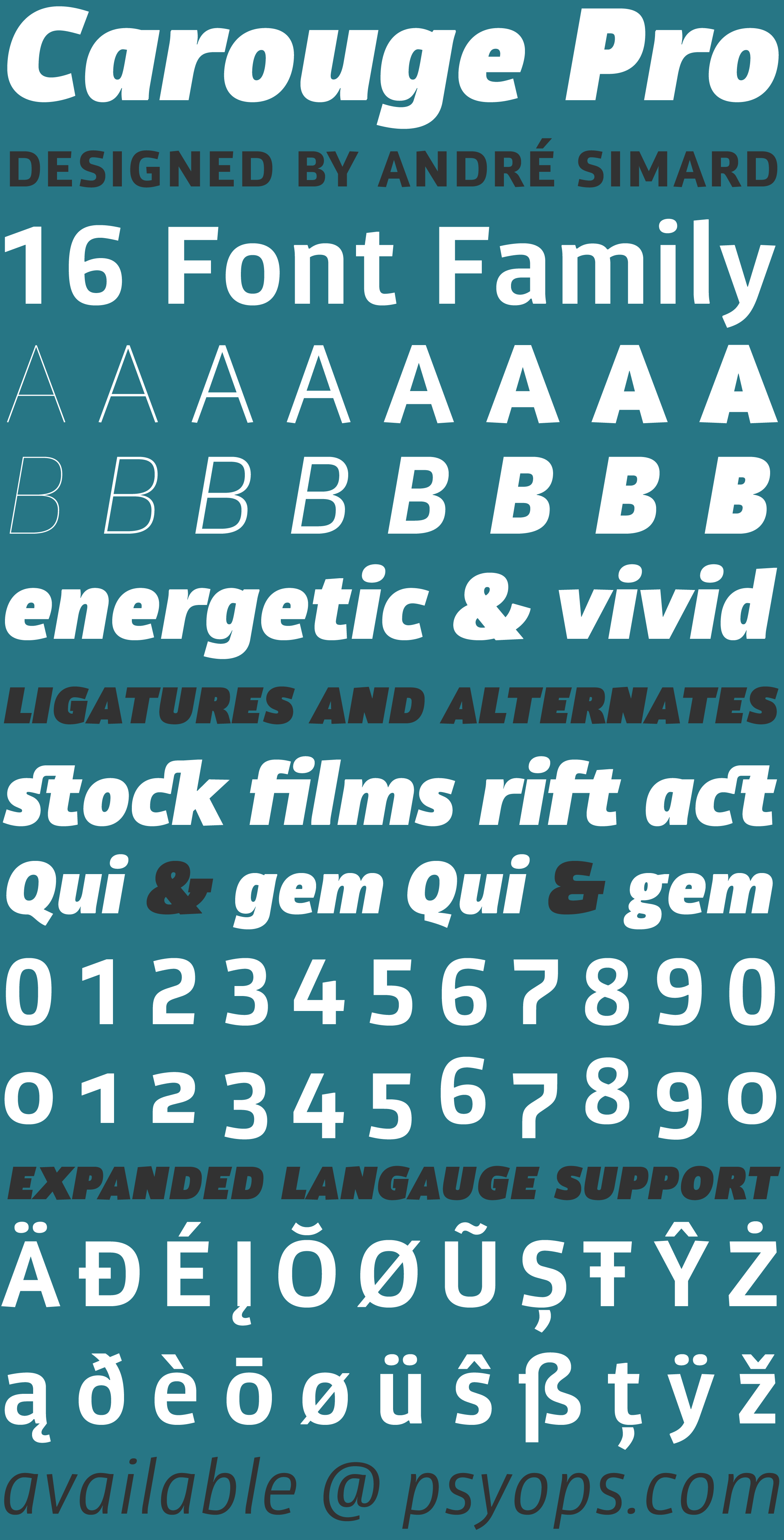 Carouge Pro Font Stack Poster