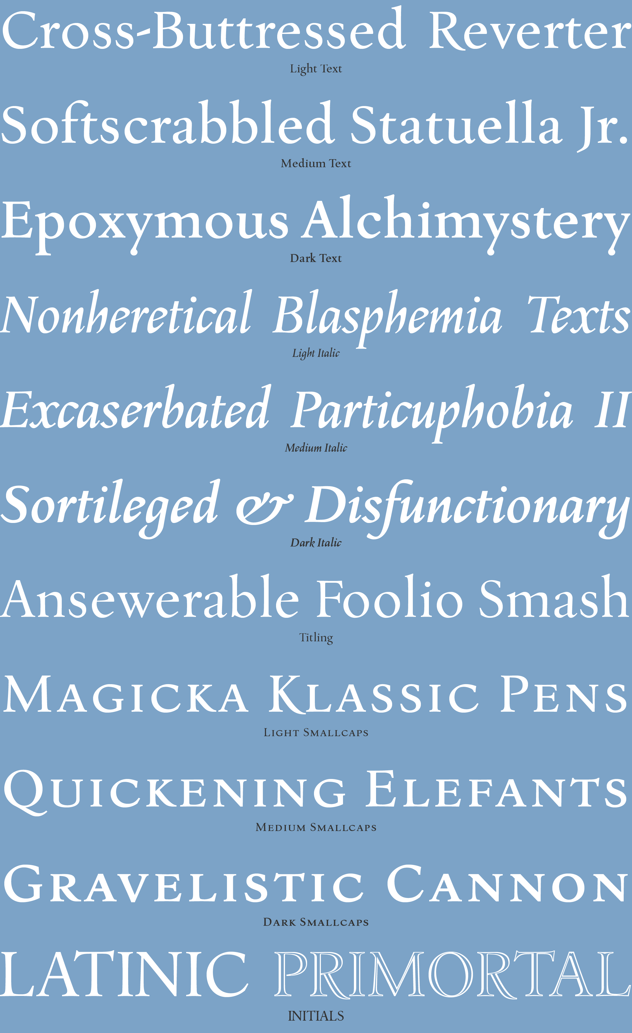 Philomela Fonts Specimens